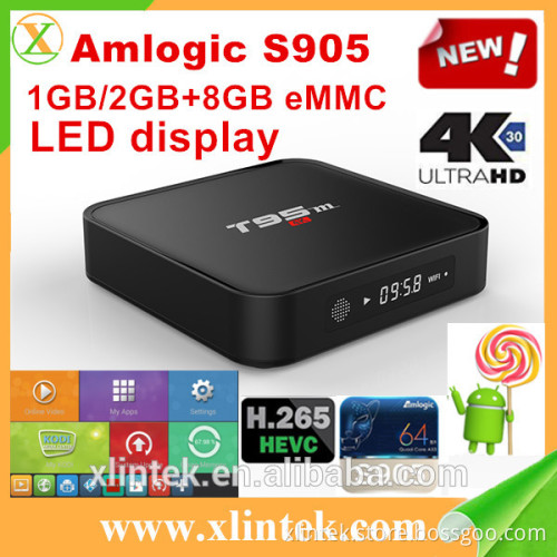 2016 New Arrival Android5.1 TV Box T95M Amlogic S905 Quad Core A53 Wifi 3D tv box T95m better than x96